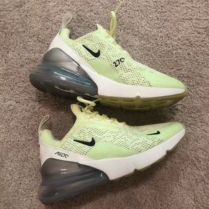 Nike Air Max 270 Neon Green Yellow Size Womens 5 Tennis Running Shoes